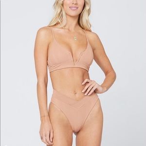 NWT L*SPACE Ribbed Court bottom in putty